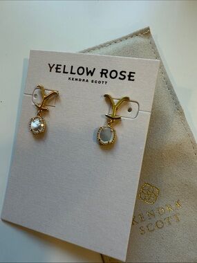 Kendra Scott Gold and Pearl Drop Earrings